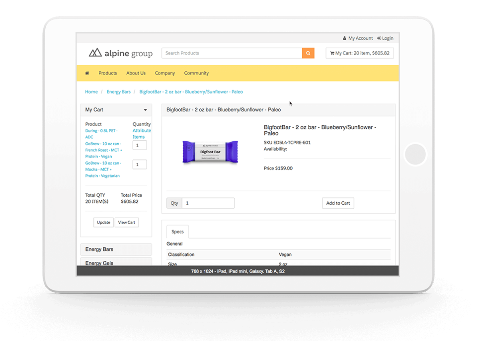 screenshot of Salesforce B2B Commerce